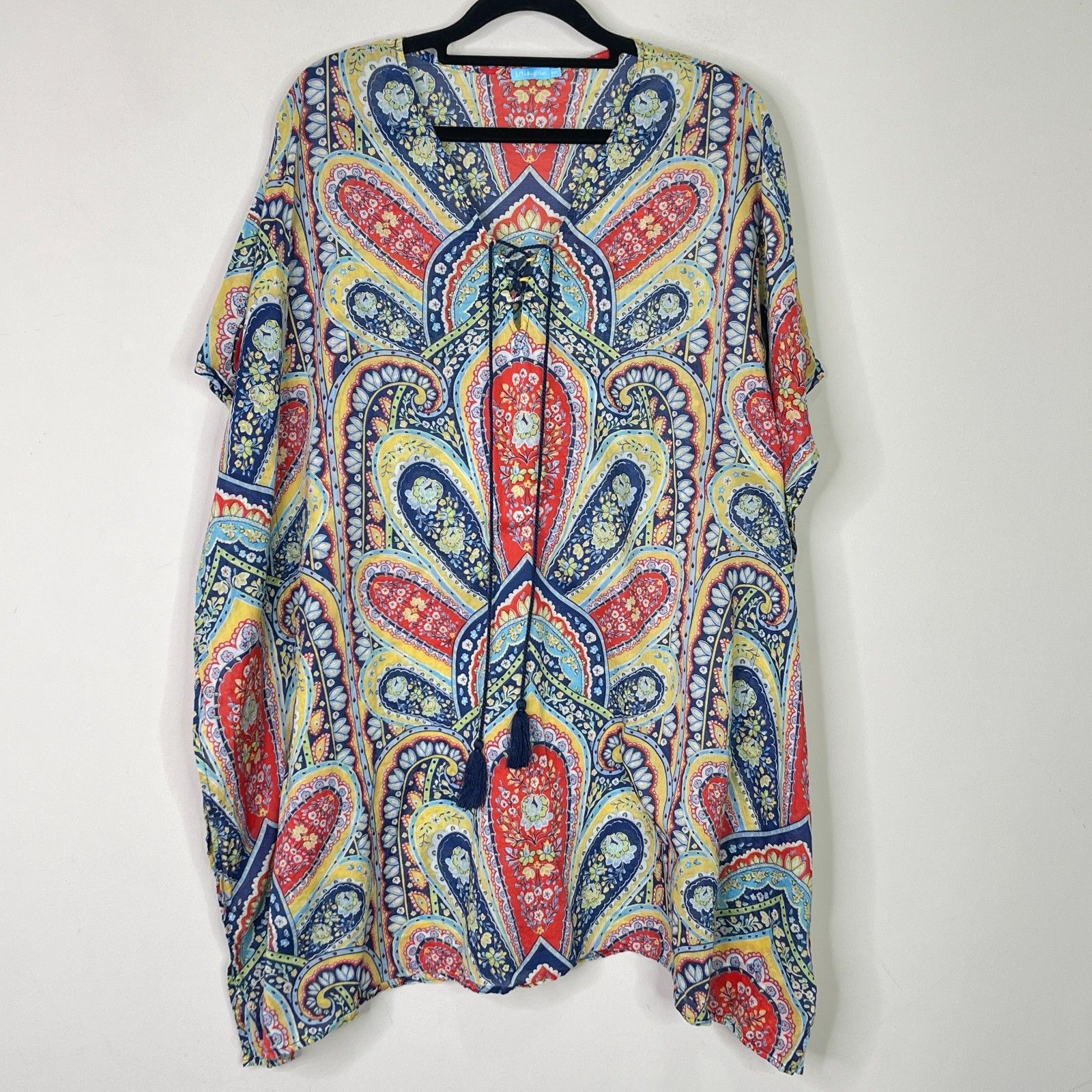 J. Mclaughlin Paisley Kaftan Kimono Swimsuit Coverup Women's Size Medium/Large